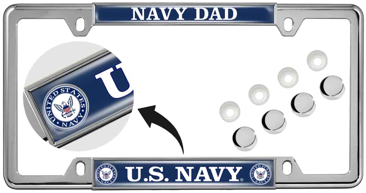U.S. Navy Dad - Car Metal License Plate Frame (wb)